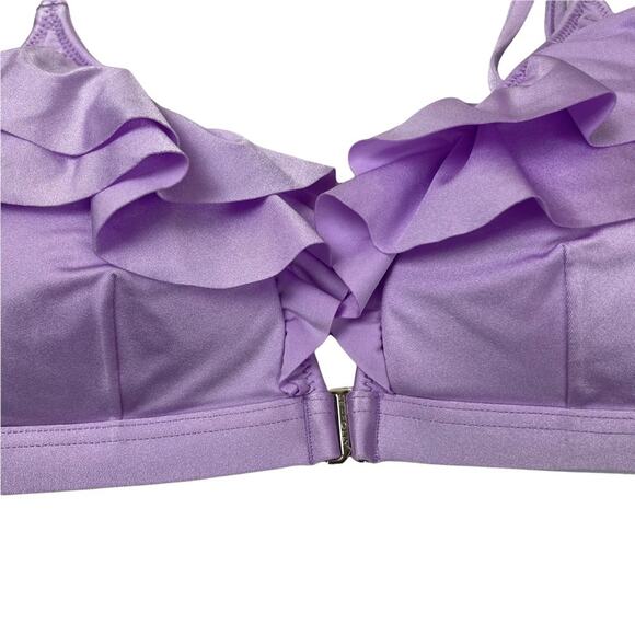 Seafolly Shine On Fixes Tri Bikini Top Lilac Size 8 - Picture 3 of 9